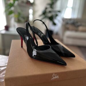 OFFERS WELCOME‼️Christian Louboutin Posticha 80 Black Patent Leather Heels